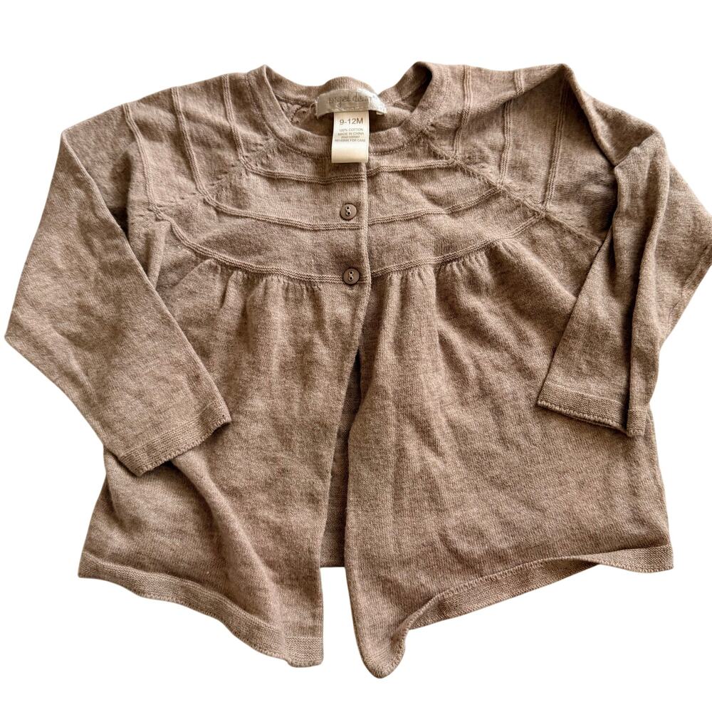 Angel Dear Brown Cotton Cardigan - 9-12 Months - Excellent!